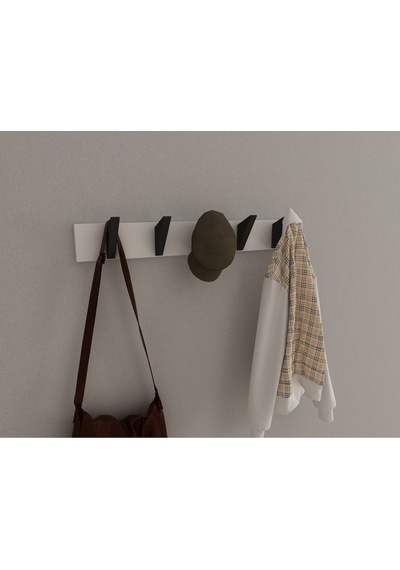Hepsi3boyutlu Modern Duvar & Kapı Kanca Askılık - 5 Adet Siyah Kanca Askılık - Model No : 5 Siyah