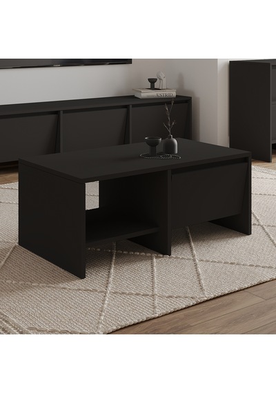 Laris Kapaklı Orta Sehpa 90 Cm Modern Tasarım Siyah