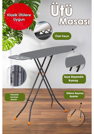 Porsima Perilla Orta Boy Alsu Ütü Masası 33x97 Cm Diğer