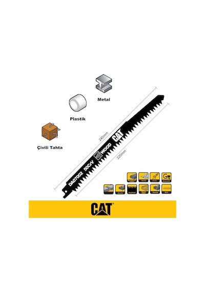 Cat Da07002 228mm 2 Parça Profesyonel Hızlı Ahşap Kesme Tilki Kuyruğu Testere Ucu