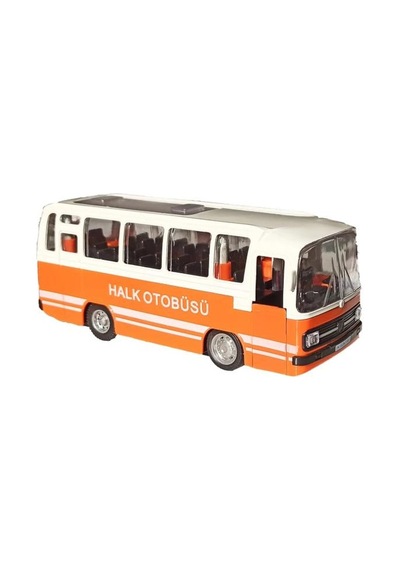 Oyuncak Işıklı Sesli 1/36 Çek Bırak Turuncu Halk Otobüsü