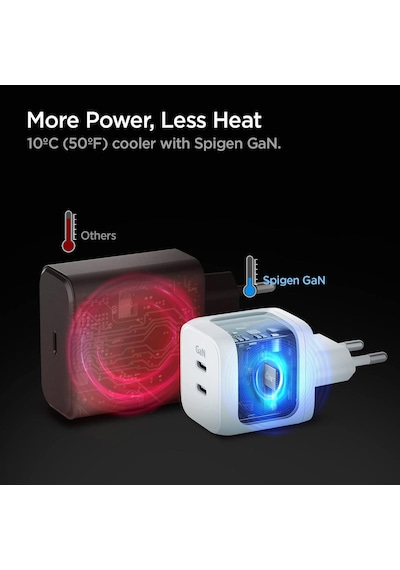 Spigen ACH03717 45w Usb-c 2 Port Mini Adaptör Hızlı Şarj Aleti