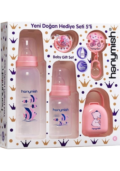 Hanymish Yenidoğan Pp Hediye Seti 5 Li Pembe
