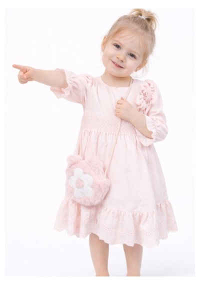 Kız Çocuk Güpürlü Balon Kol Model Bilekleri Lastikli Peluş Çantalı Pudra Renk Midi Boy Elbise Pudra Kız Çocuk Güpürlü Balon Kol Model Bilekleri Lastikli Peluş Çantalı Pudra Renk Midi Boy Elbise Pudra