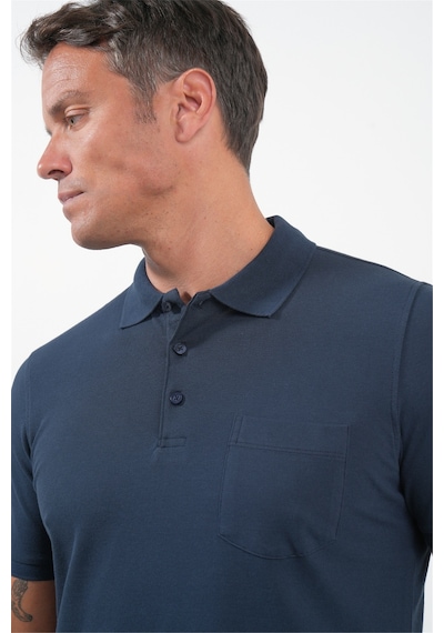 Lacivert Polo Yaka Kısa Kol Cepli Comfort Fit Pamuklu Tişört 1011260155