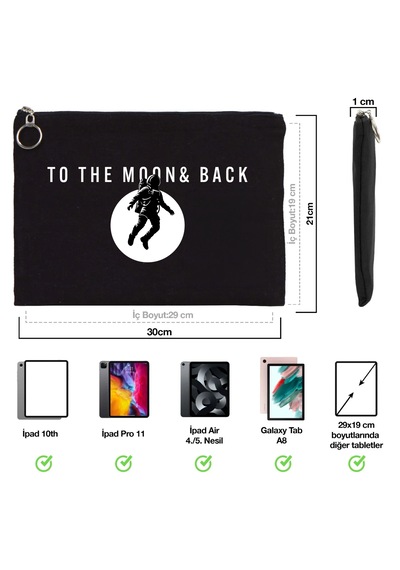 To The Moon And Back Baskılı Apple Uyumlu iPad Portföy Çanta 550,00 Tl Kılıf