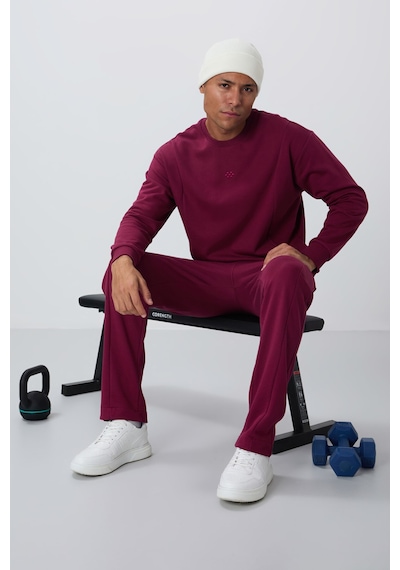 Tommy Life Erguvan Kompakt Pamuklu Kalın Pürüzsüz Dokulu O Yaka Comfort Fit Erkek Eşofman Takım -85263 Mor