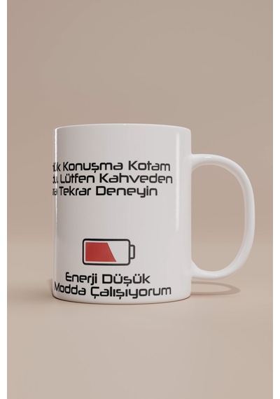 Konuşma Kotası Dolu Kupa Bardak Beyaz