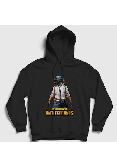 Presmono Unisex Cover Pubg Kapüşonlu Sweatshirt Siyah