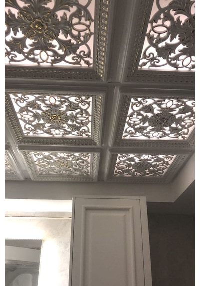 Diecor Led Döşenebilir Asma Tavan Uyumlu 60x60 Dekoratif Tavan Paneli Beyaz 60 X 60 Model:xa287