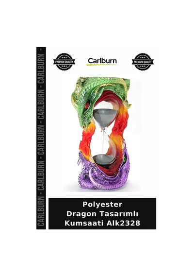 Özel Üretim Dekoratif Hediyelik Masaüstü Figürlü Obj Polyester Dragon Tasarımlı Kumsaati Alk2328 Çok Renkli