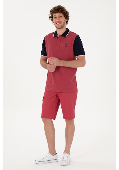 U.S. Polo Assn. Erkek Regular Fit Polo Yaka Vişne Tişört 50306871-VR223