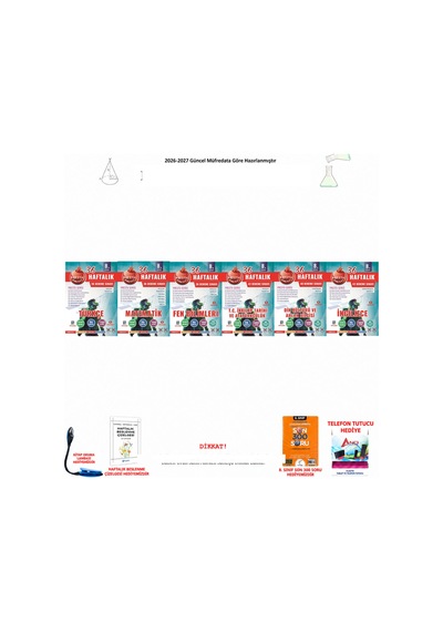 Nartest 8. Sınıf Haftalık Tüm Dersler Deneme 6 Kitap Seti