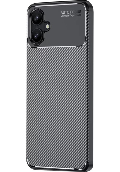 Newface Samsung Galaxy A06 Kılıf Auto Focus Karbon Kapak - Siyah