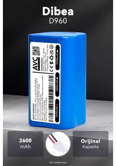 Dibea D960 2600mah Robot Süpürge Bataryası M.ö