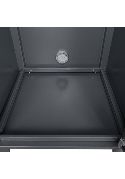 Alfafonet Ziglat Serisi Kilitli Metal Home Office Dolabı Cam Kapaklı Antrasit Gri Ral 7016 450x1050x450 Mm