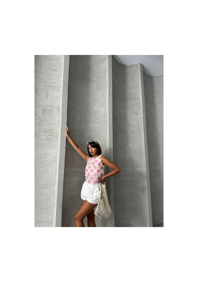 Verymoda Dama Desen Tığ İşi Toptan Bluz Ham Pembe