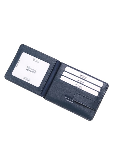 Ancora Leather Hakiki Deri-minimal Tasarım Kartlık-26205-kişiye Özel İsim Baskılı Lacivert