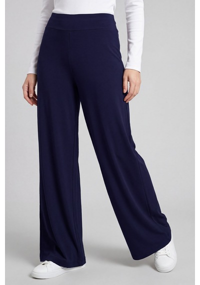 Koyu Mor Comfort Fit Geniş Paça Korsajlı Palazzo Kadın Pantolon - 94681