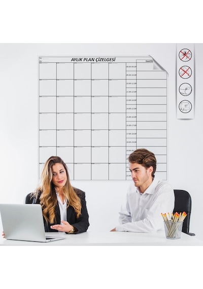 Aylık Planlayıcı Manyetik Duvar Stickerı Takvim Plan Çizelgesi Timya/go1395 204617 Siyah