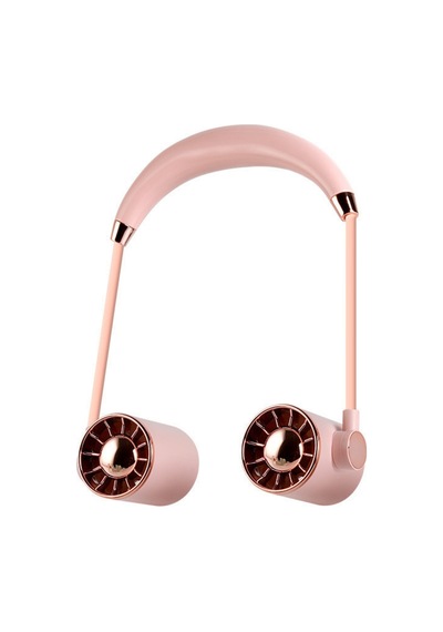 Taşınabilir Usb Şarjlı 3 Kademeli Ergonomik Boyun Fanı Vantilatör Soğutucu Zb135 Pembe