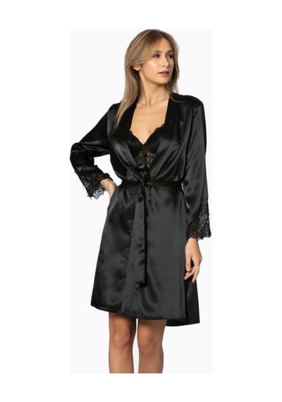Pierre Cardin 2li Saten Kısa Gecelik Sabahlık 4300 001