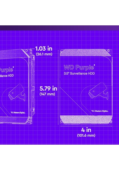 2tb Wd Mor Gözetim Dahili Sabit Disk Hdd - Sata 6 Gb/s, 64 Mb Önbellek, 3.5" - Wd23purz