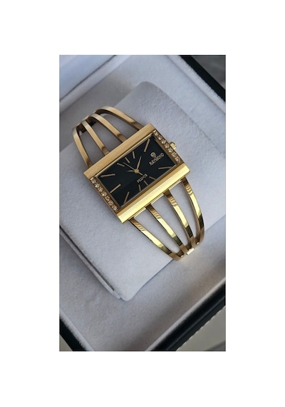 Rym-1142 Quartz Kaburga Modeli Kadın Kol Saati - 2 Yıl Garanti Gold-siyah Sarı