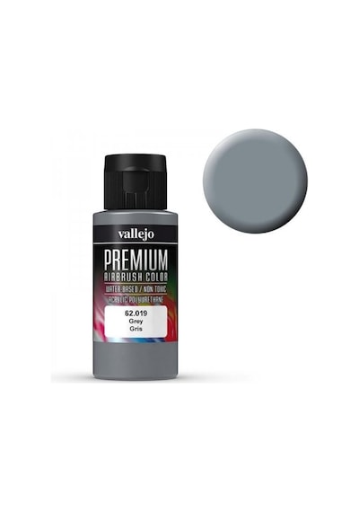 Vallejo 62019 60 Ml. Grey, Opaque, Premium Rc Color Serisi Model Boyası Renkli