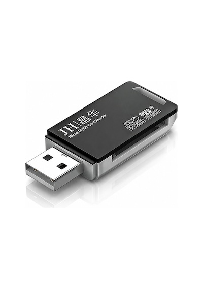 Usb 2.0 Çift Kart Okuyucu, Sd Microsd Tf Hafıza Kart Reader, Bilgisayar Laptop Kamera Drone Araç Kamerası Uyumlu, Kompakt Taşınabilir Abs Gövde, Tak Çalıştır N450
