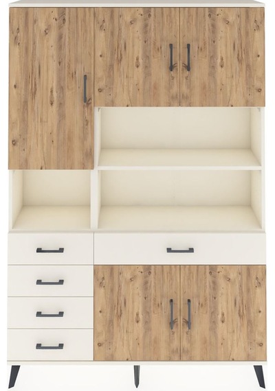 Arges Dolap 9 Raflı 5 Çekmeceli 5 Kapaklı 132x30x195 Aytaşı-ç... Aytaşı
