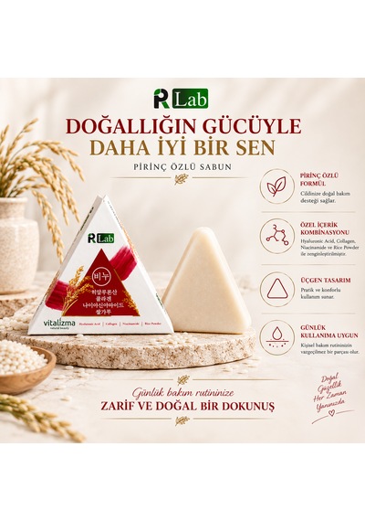 Pirinç Sabunu - Cilt Beyazlatıcı, Leke Karşıtı & Aydınlatıcı - Hyaluronik Asit & Kolajen
