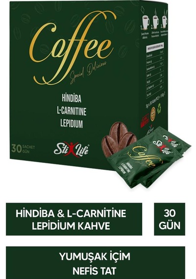 Stixlife Hindiba L-carnitine Lepidyum Kahvesi 30 Günlük Kullanım Granül