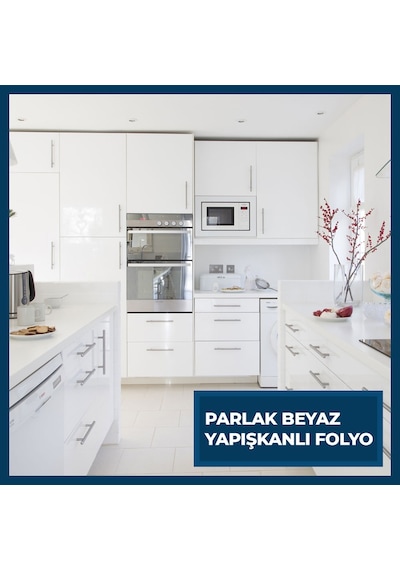 Parlak Beyaz Lake Görünüm Yapışkanlı Folyo