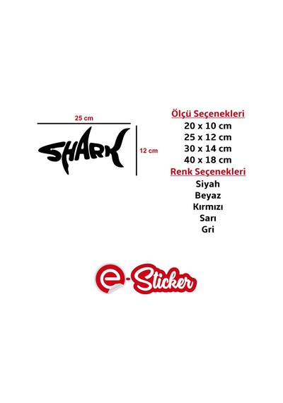 Shark Köpek Balığı Sticker Oto Araba Sticker