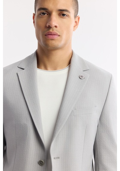 Avva Erkek Gri Mono Yaka Viskon Karışımlı Hafif Bi-stretch Blazer Comfort Slim Fit Ceket A51y4001 Avva Erkek Gri Mono Yaka Viskon Karışımlı Hafif Bi-stretch Blazer Comfort Slim Fit Ceket A51y4001