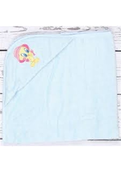 Özdilek Tweety Nakışlı Bebe Pelerini Mavı 80X80 Bambu (503490647)