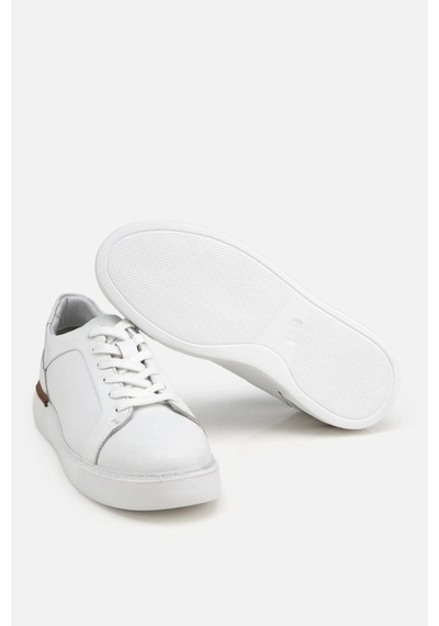 Yaya Erkek Beyaz Bağcıklı Kalın Tabanlı Günlük Sneaker