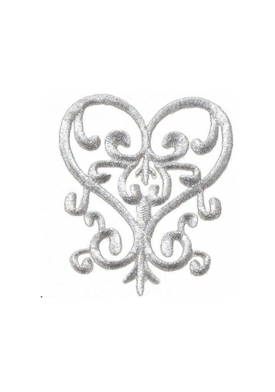 Ütü İle Yapışan Gümüş İşlemeli Motif Patch En :11.5 Cm Boy:8 Cm 1 Adet - 691741831 Diğer