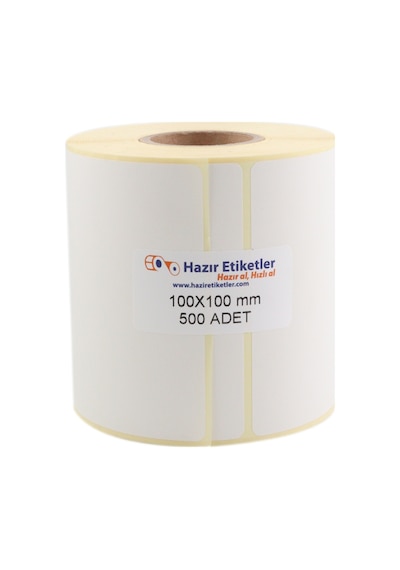 Kuşe Rulo Etiket 100mm X 100mm 500 Adet
