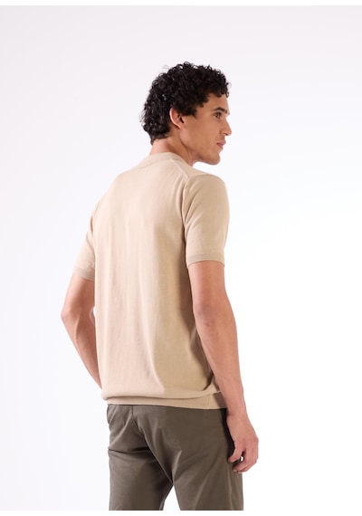 Dufy Bej Düz Erkek Triko - Slim Fit Bej