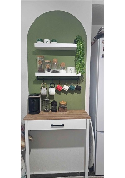 Kahve Köşesi Ünitesi Ceviz 70 X 30 X 92 Atlantik Çam - Beyaz