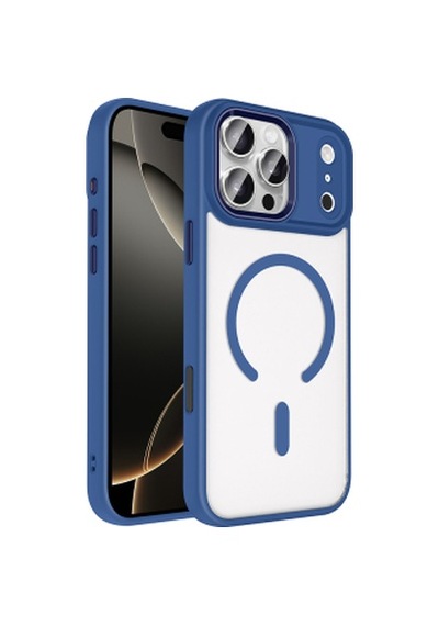 Lexroo İphone 18 Pro Max Wireless Şarj Özellikli Krom Mag Safe Silikon Tpu İnce Kılıf - Lacivert