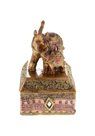 Feng Shui Şans Getiren Fil Biblo Mücevher Kutusu 14 Cm Dekoratif Ev Hediyesi Lüks Tasarım