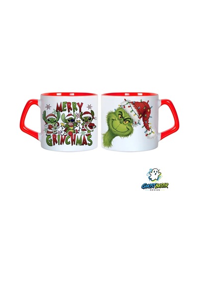 Ghostbastır Design Grinch Stitch Noel Yılbaşı Kupa Bardak Tek Adet 1003 çok renkli