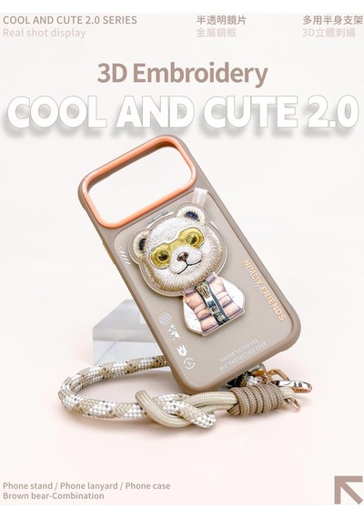 Apple Uyumlu iPhone 17 Magsafe Stand Özellikli 3d Gözlük Ve Fermuar Bear Nakışlı Cool Cute 2.0 Kılıf 11b Şeffaf Apple Uyumlu iPhone 17 Magsafe Stand Özellikli 3d Gözlük Ve Fermuar Bear Nakışlı Cool Cute 2.0 Kılıf 11b Şeffaf