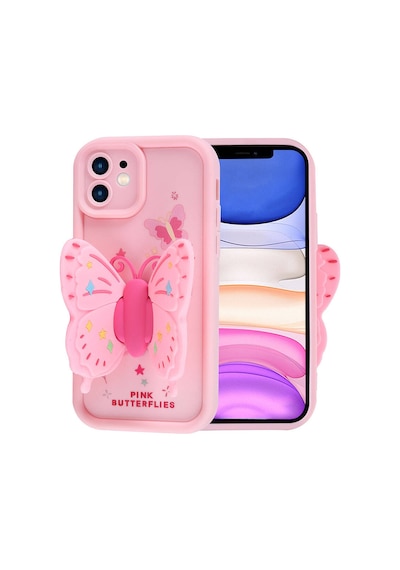 Butam Bilişim Apple Uyumlu iPhone 11 Kılıf Kamera Korumalı Figür Tasarımlı Kapya Kapak-pembe Koyu Pembe Koyu
