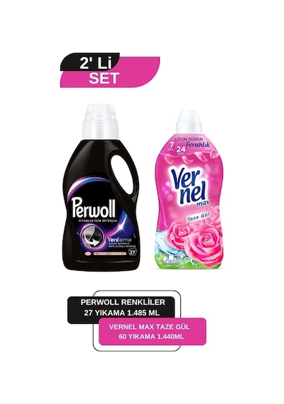 Vernel Max Taze Gül 1,44l + Perwoll Siyah 1,485 set-hnkdtj-5127-5985 1400 ML