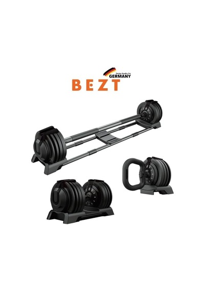 Premium Sports Ayarlanabilir 3 İn 1 Halter Kettlebell Dambıl Seti 24kg Siyah