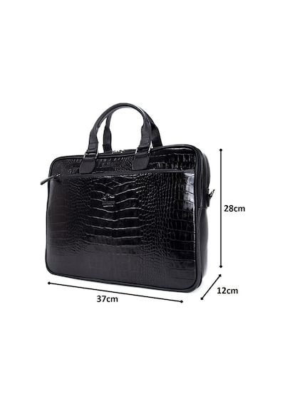 Kangaroo Kıngdom Hakiki Dana Derisi Evrak Çantası Laptop Unisex Kangaroo K. 7763Cs Siyah